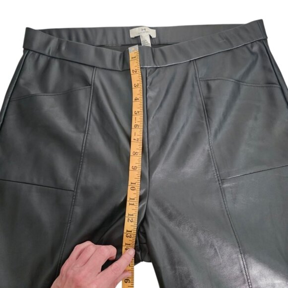 H by Halston Vegan Leather Black Cropped Ankle Pants XL - Picture 14 of 16